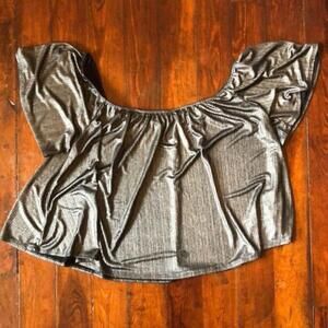 ecote Silver Shimmery Off the Shoulder Top - Size L